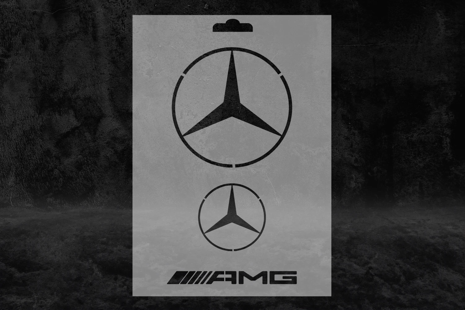 Mercedes AMG Desenli Stencil Kalıbı, Araba Logosu Stencil