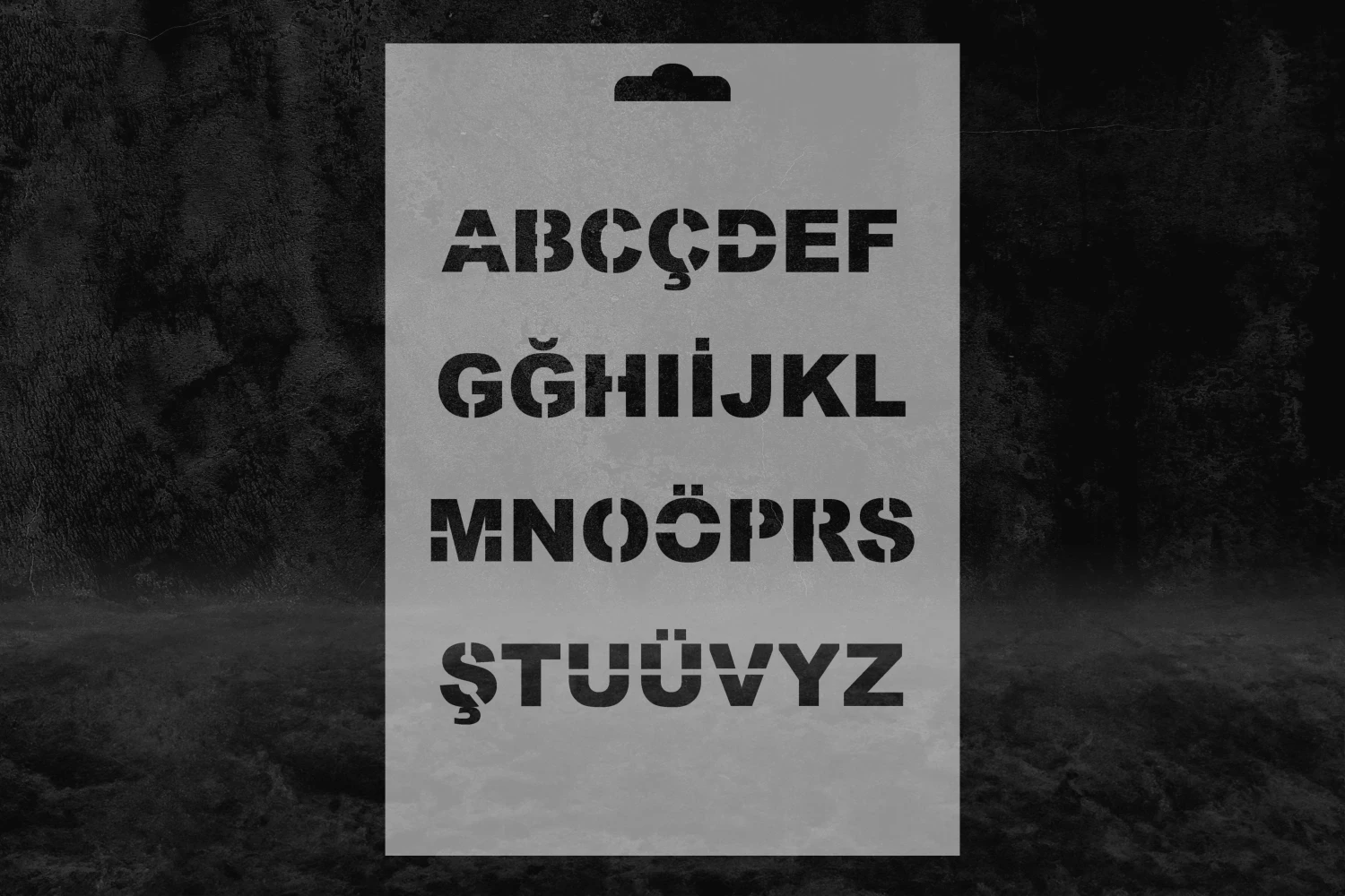 Alfabe Tasarımlı Stencil Kalıbı, Türkçe Harfli Stencil