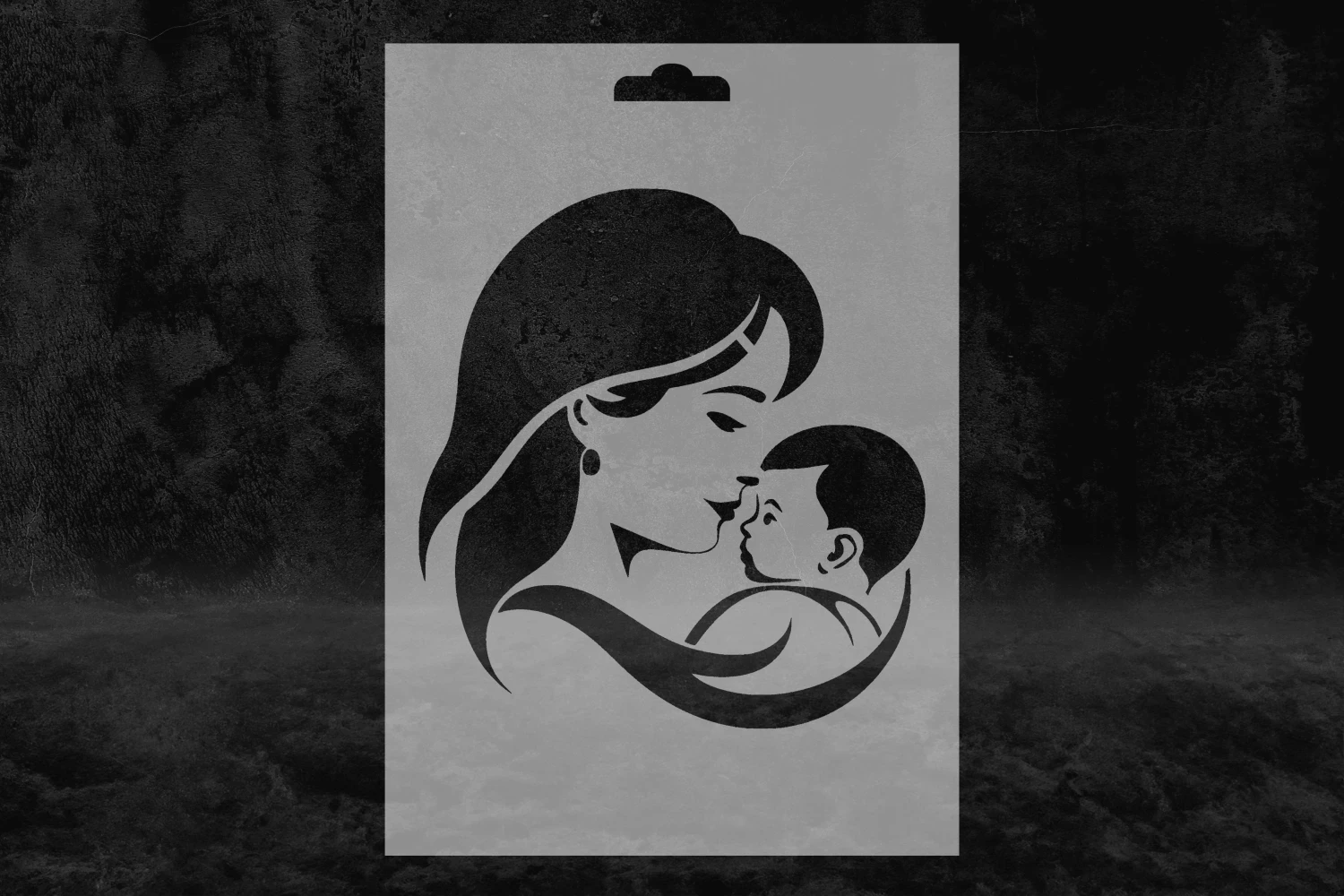 Anne ve Çocuk Tasarımlı Stencil Kalıbı
