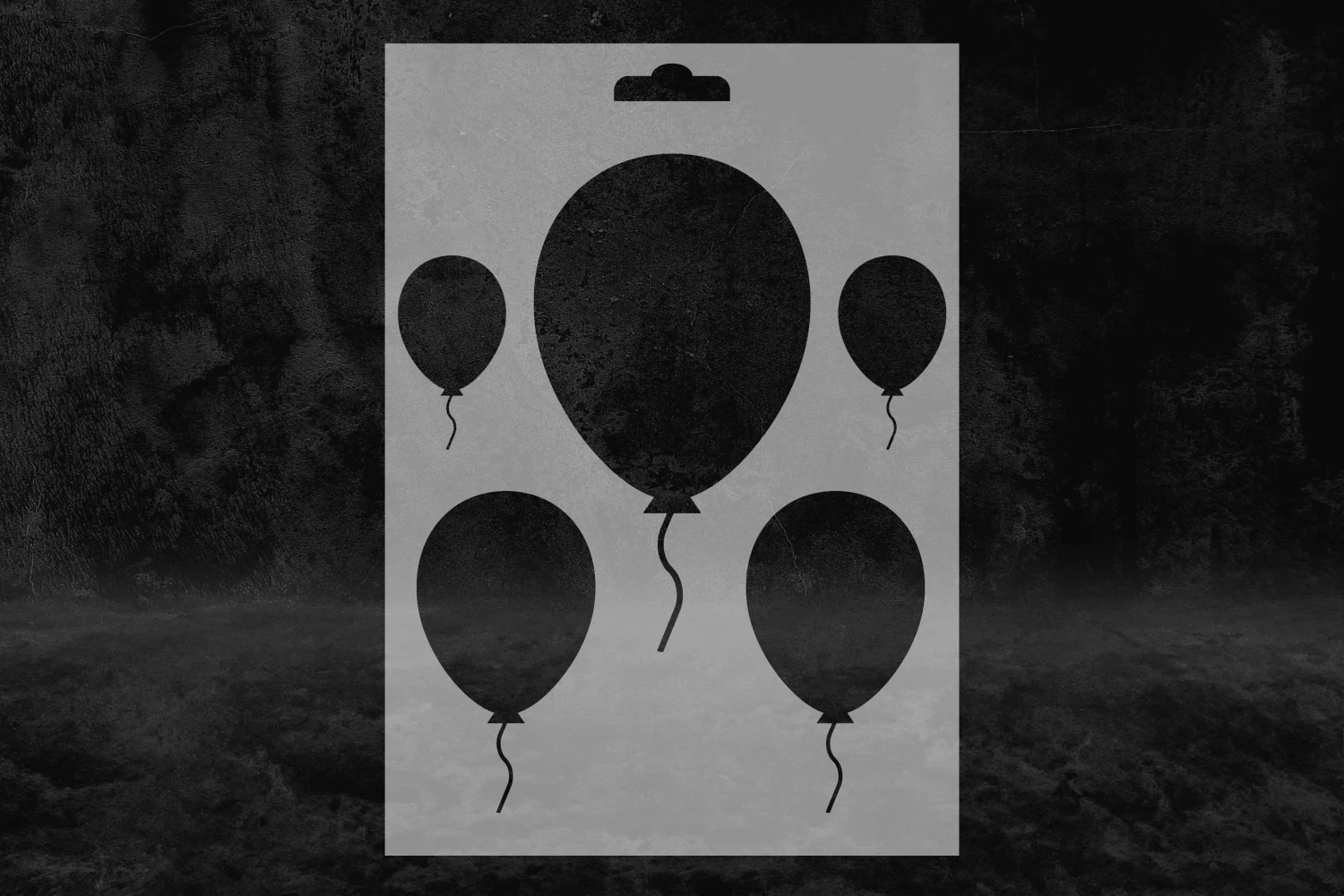 Balon Tasarımlı Stencil Kalıbı, Çoklu Boy Balonlar