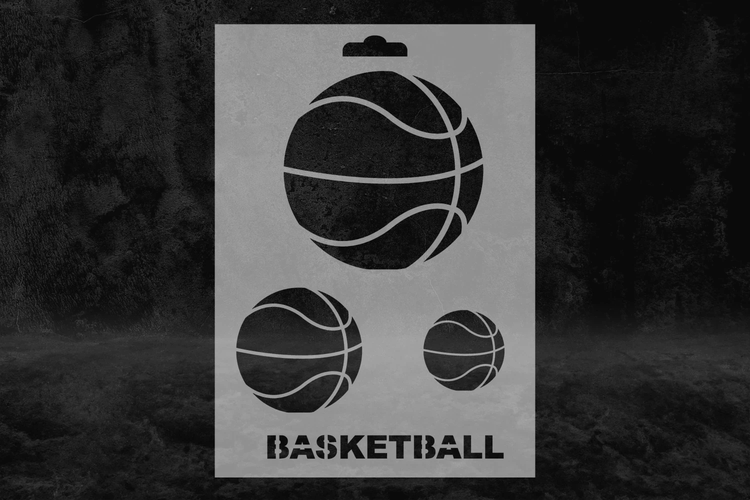 Basketbol Topu Stencil Kalıbı, Basketball Yazılı Stencil
