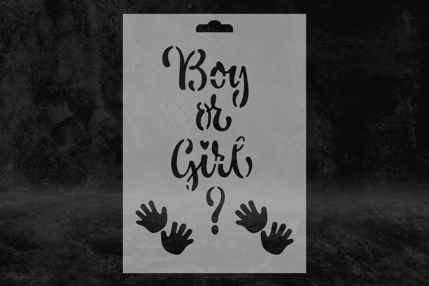Boy or Girl Cinsiyet Partisi Stencil Tasarımı