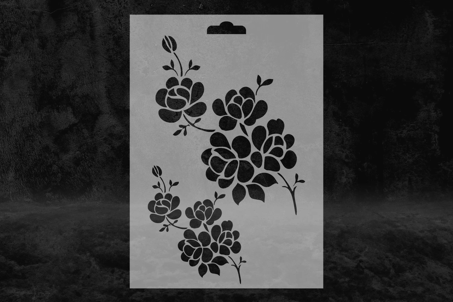 Çiçek Motifli Stencil Kalıbı, Özel Gül Çiçeği Stencil