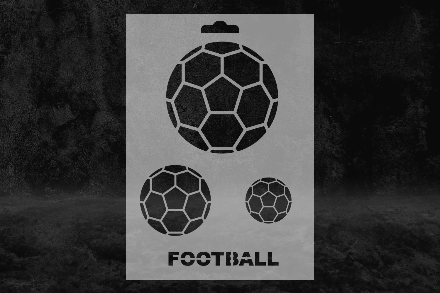 Futbol Topu Stencil Kalıbı, Footbal Yazılı Stencil