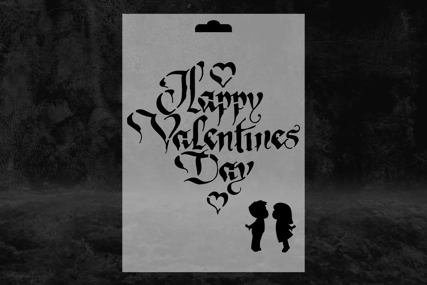 Happy Valentines Day Desenli Stencil, Sevgililer Gününe Özel Stencil Kalıbı