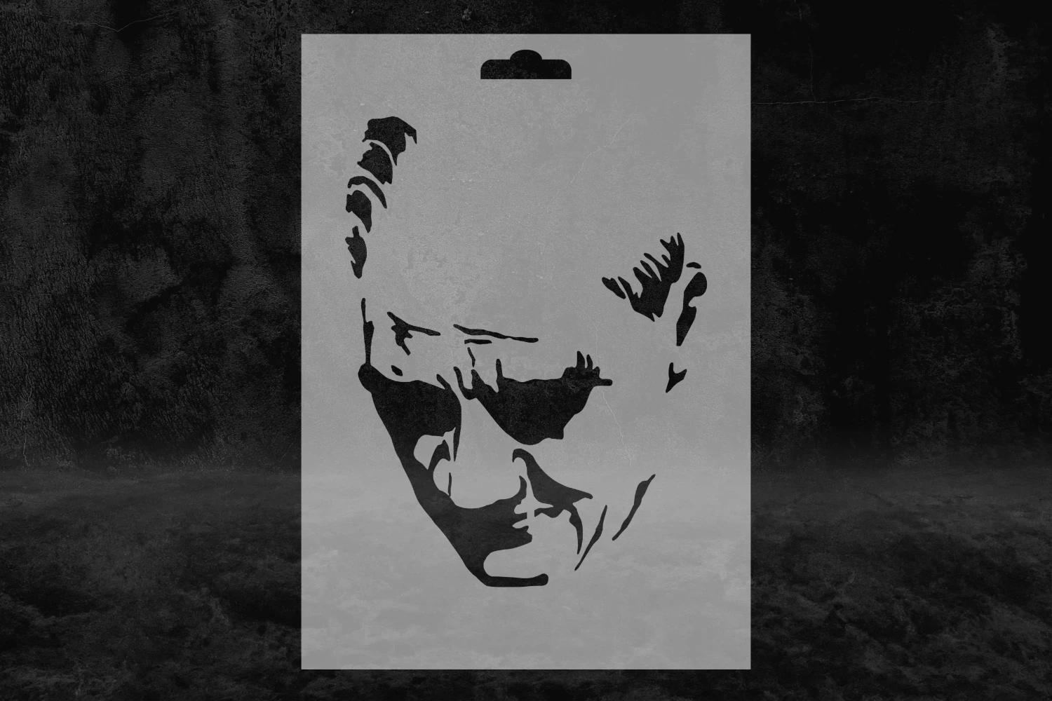 Mustafa Kemal Atatürk Vektörel Stencil Kalıbı, Atatürk Portre Görsel Stencil