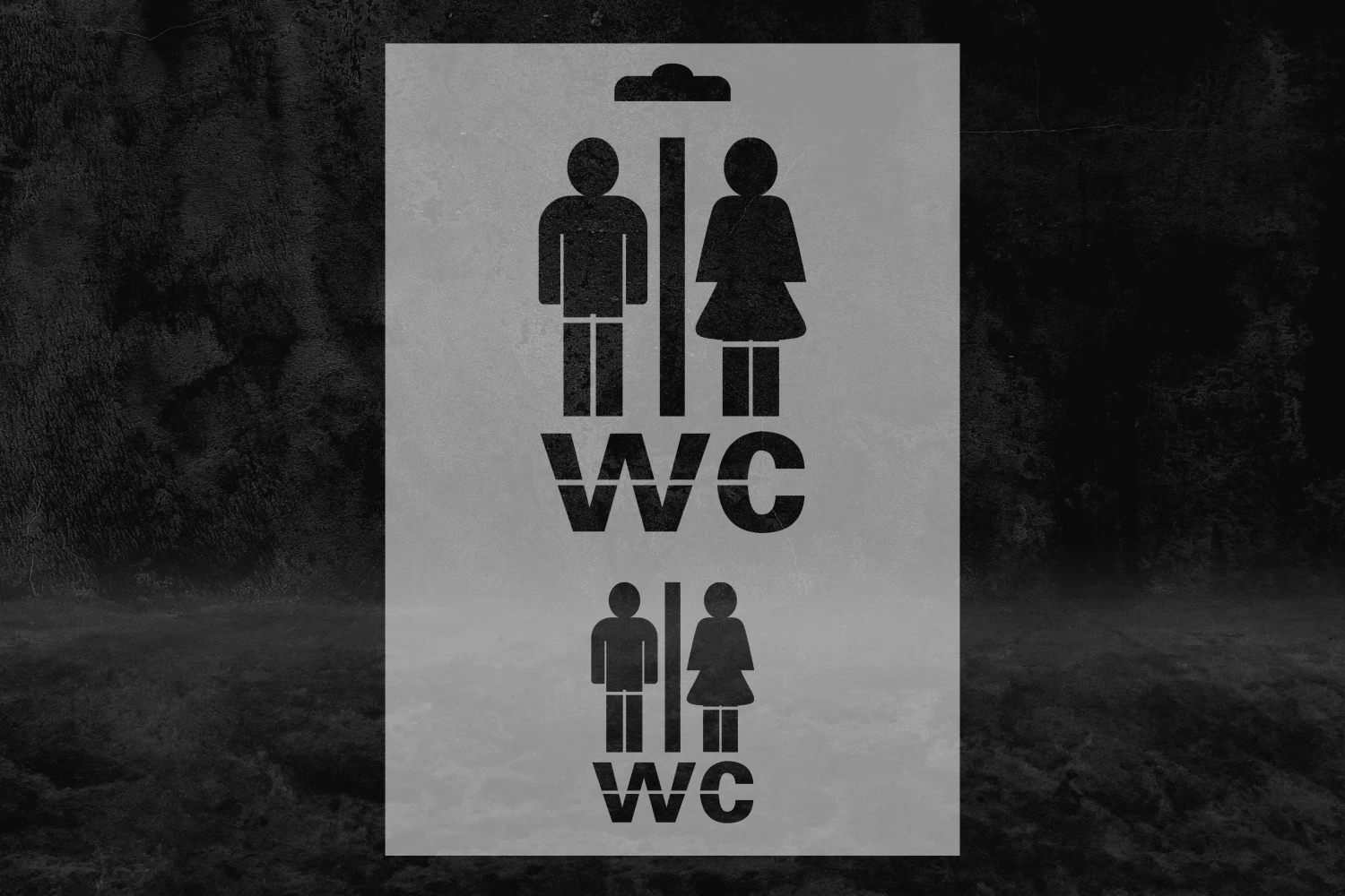 WC Tuvalet Piktogram Stencil, 2 Boyut Tuvalet Stencil