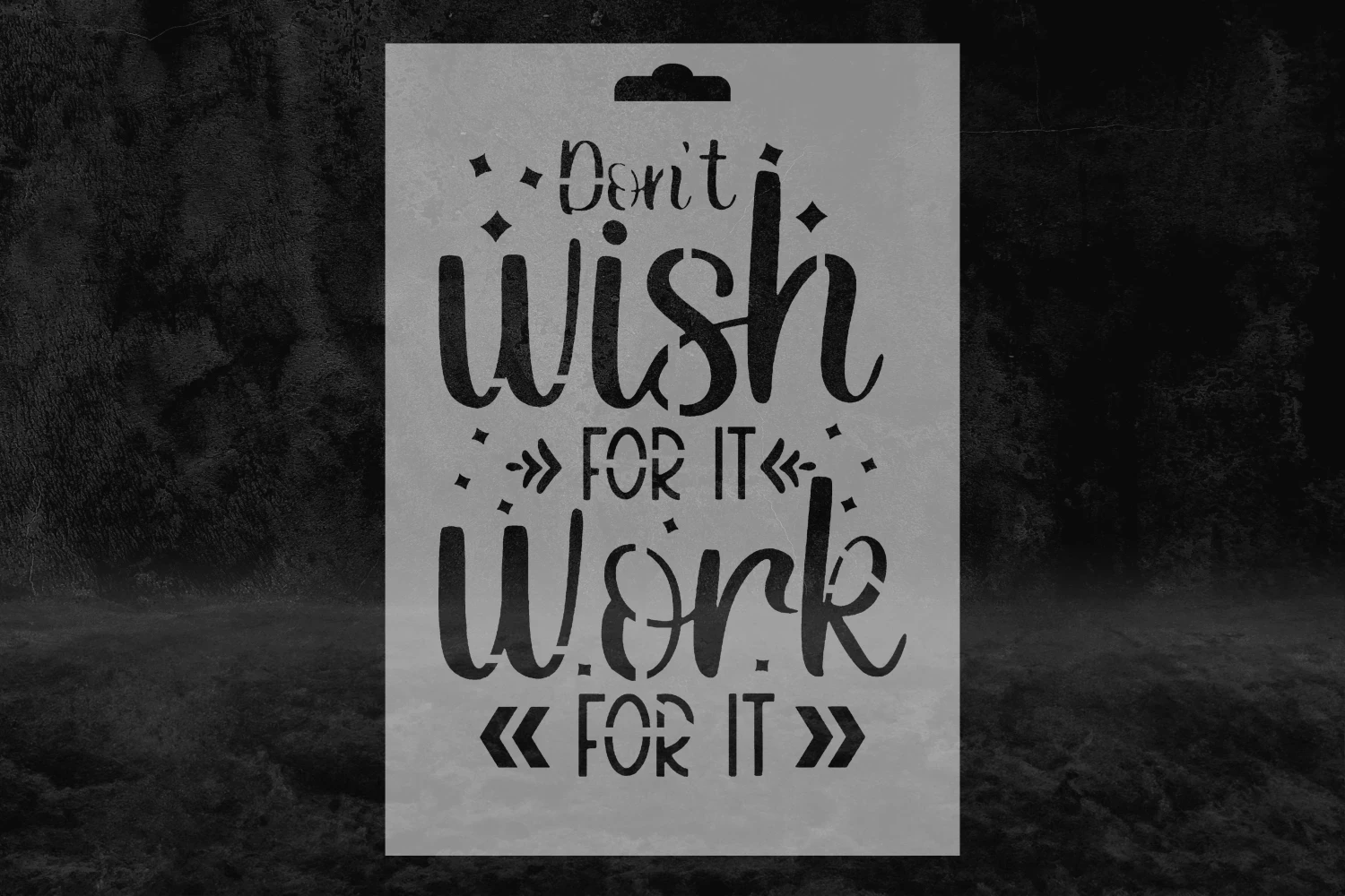 Wish-Work Motivasyon İngilize Stencil Kalıbı