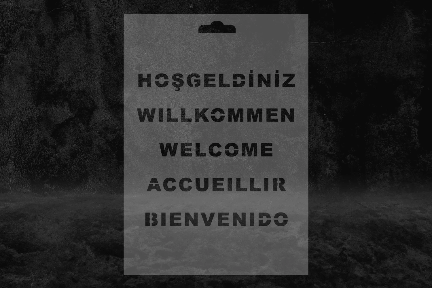 Farklı Dillerde Karşılama Stencil Kalıbı, Hoşgeldiniz Stencil