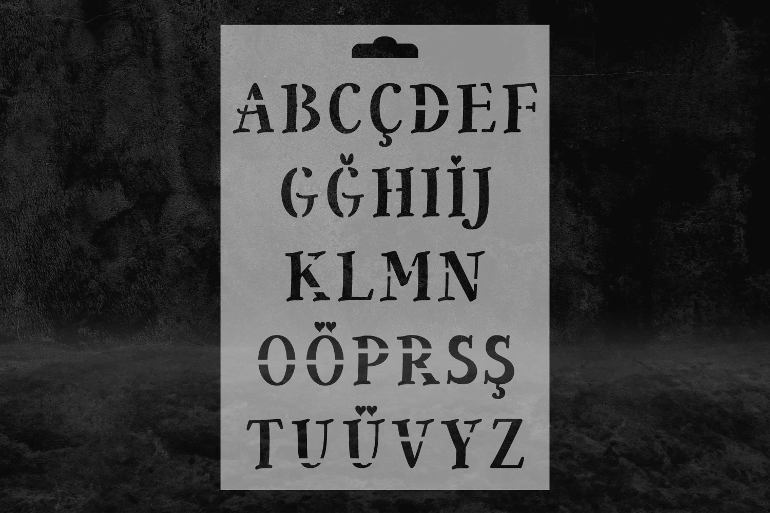 Kalp Şekilli Alfabe Stencil, Harfler Stencil Kalıbı