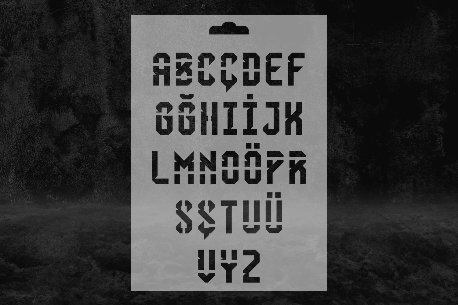 Tırnaklı Harf Stencil Kalıbı, Tırnaklı Alfabe Tasarım