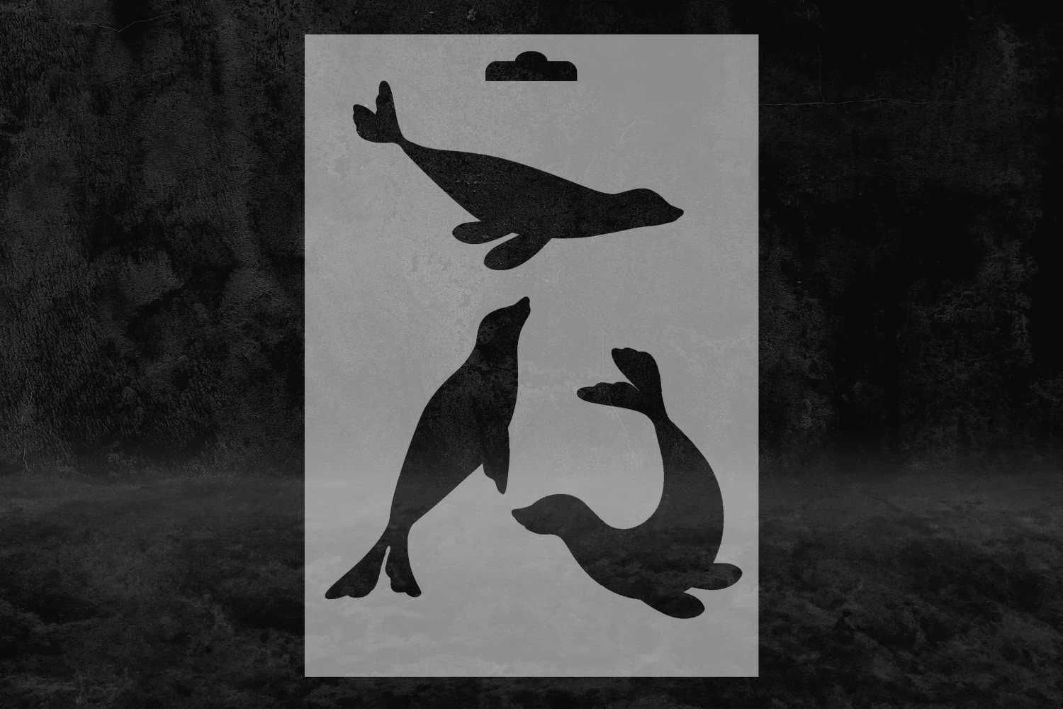 3 Farklı Fok Balığı Stencil Kalıbı