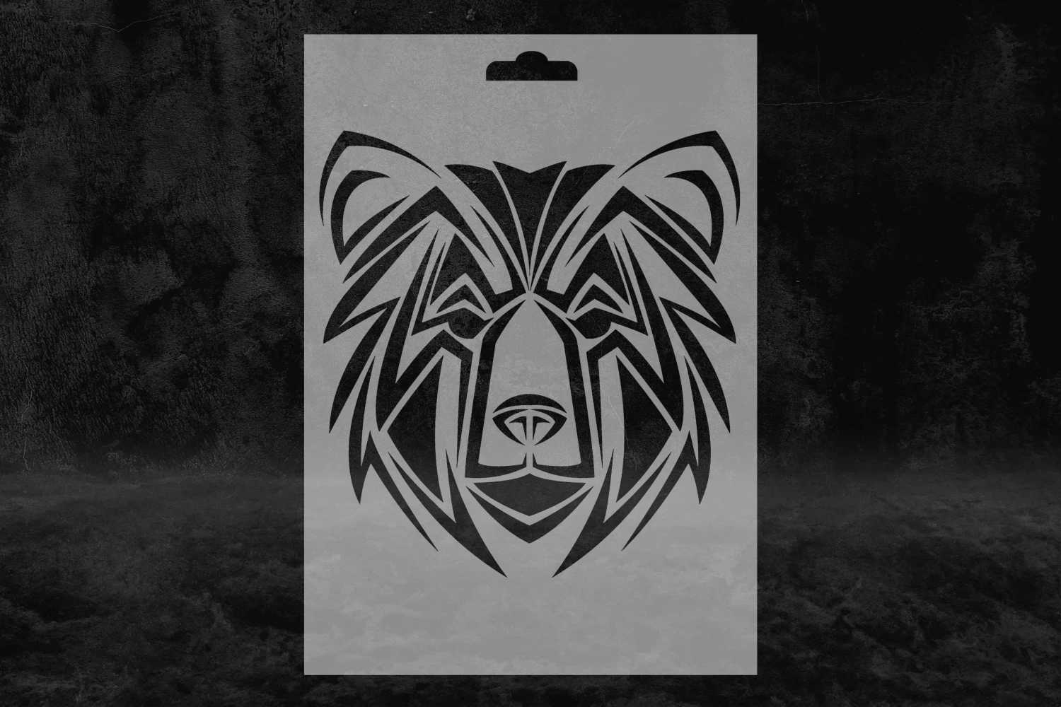 Ayı Kafası Desenli Stencil Kalıbı, Yaratıcı Ayı Stencil
