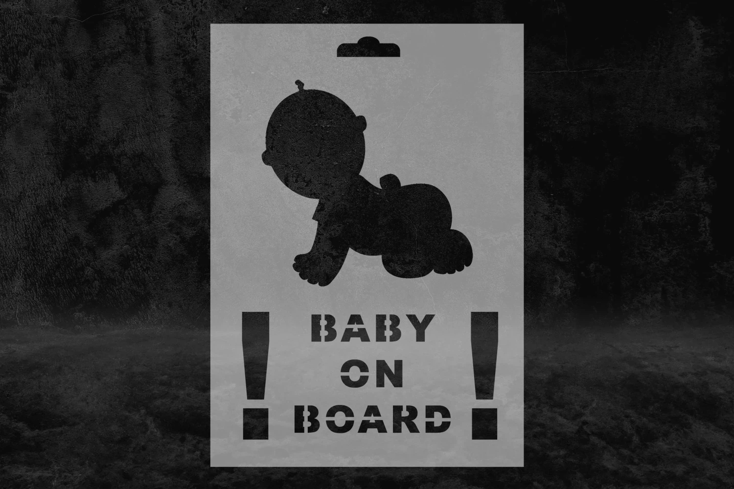Baby On Board Stencil Kalıbı, Uyarı Stencil