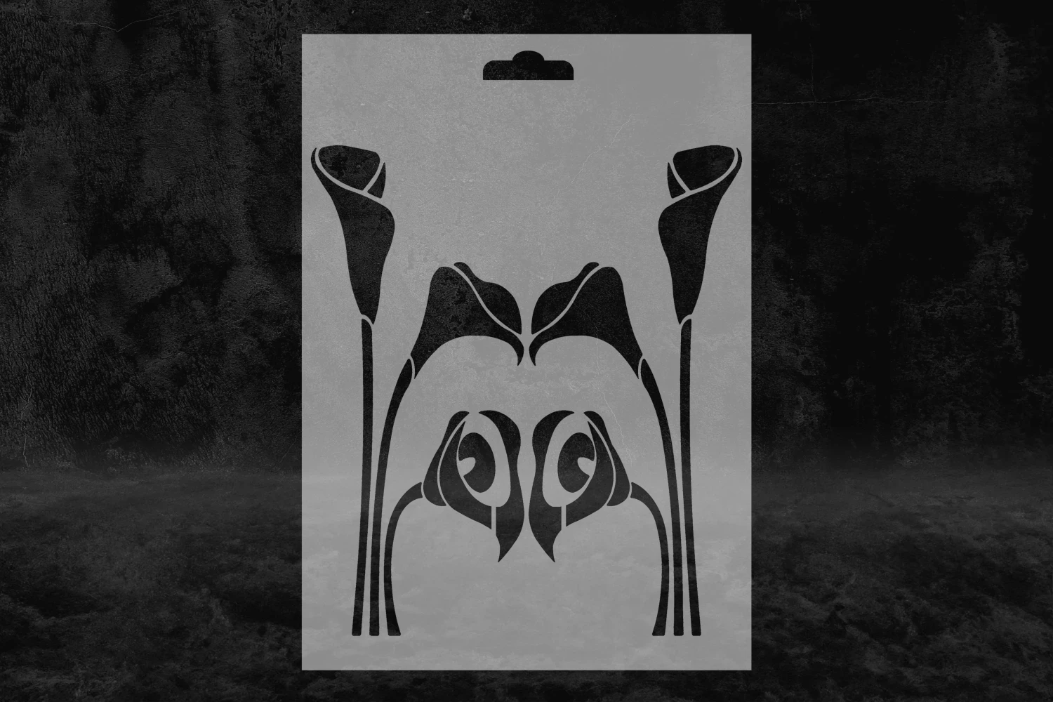 Çiçek Lale Desenli Stencil Kalıbı