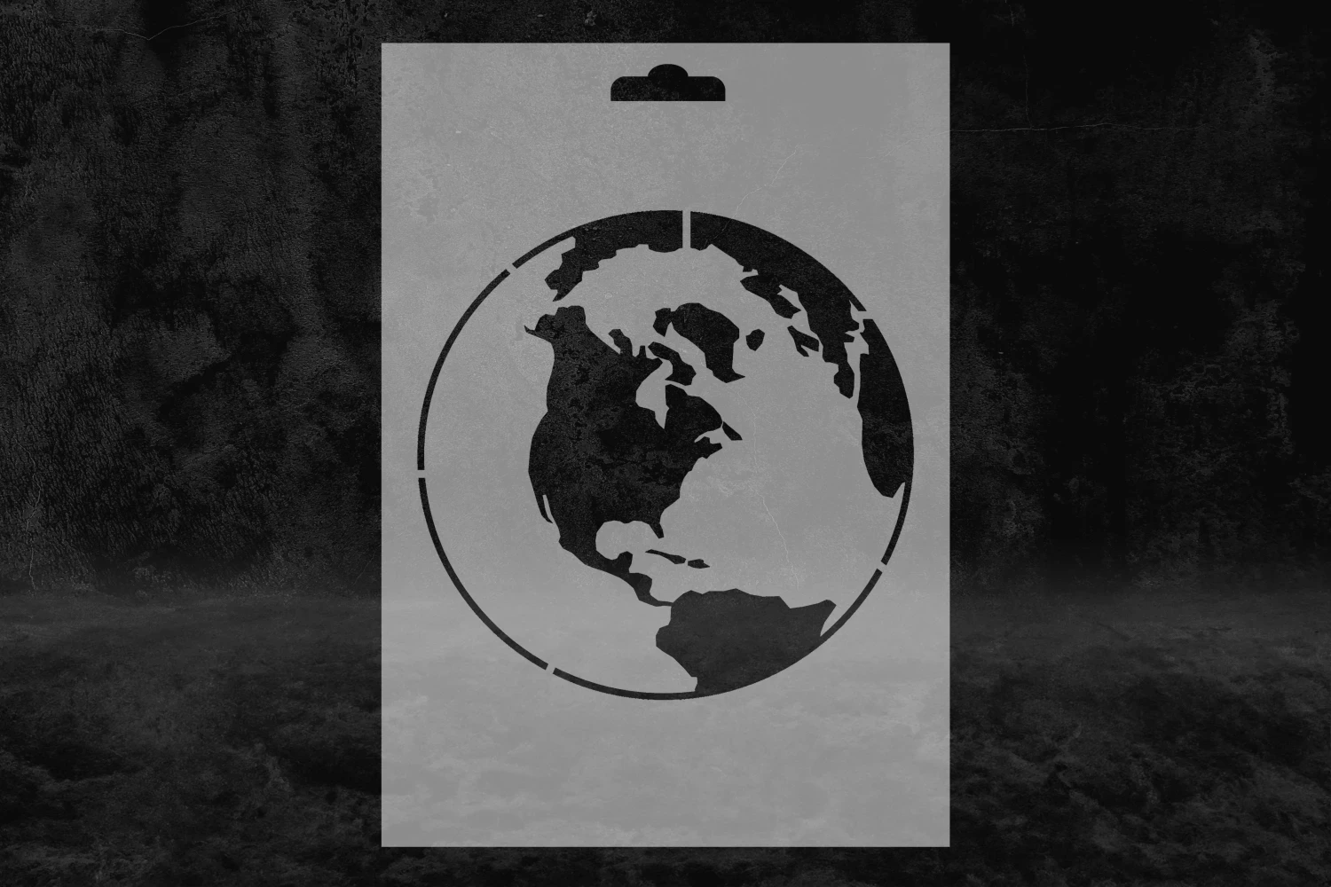 Dünya Desenli Stencil Kalıbı, Dünya Haritası Stencil