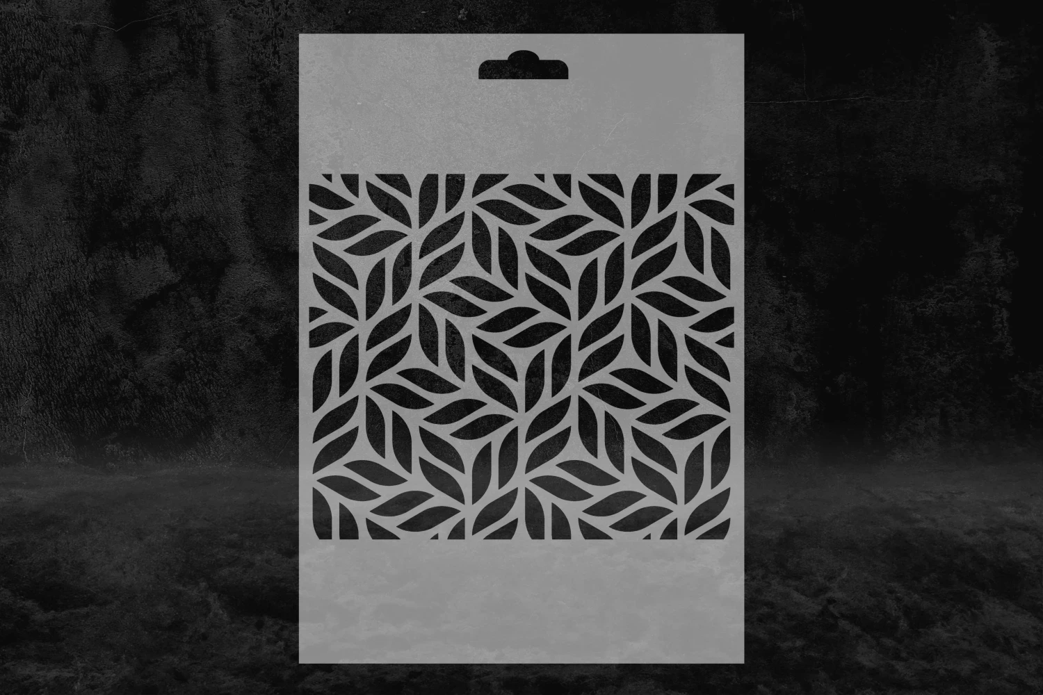 İç İçe Geçmiş Yaprak Desenli Stencil Kalıbı