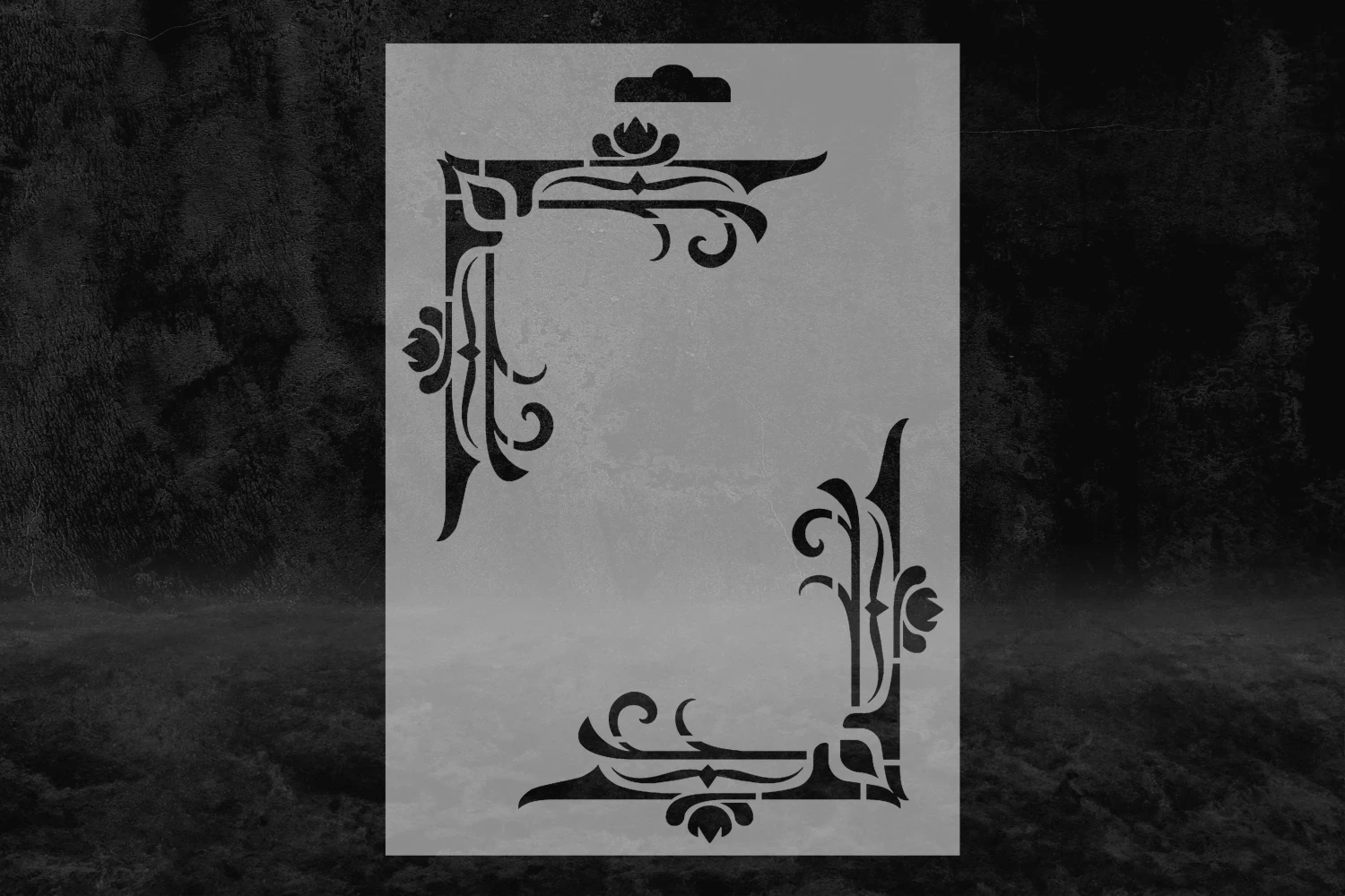 İnce Çizgiler Köşe Dekoratif Desenli Stencil Kalıbı