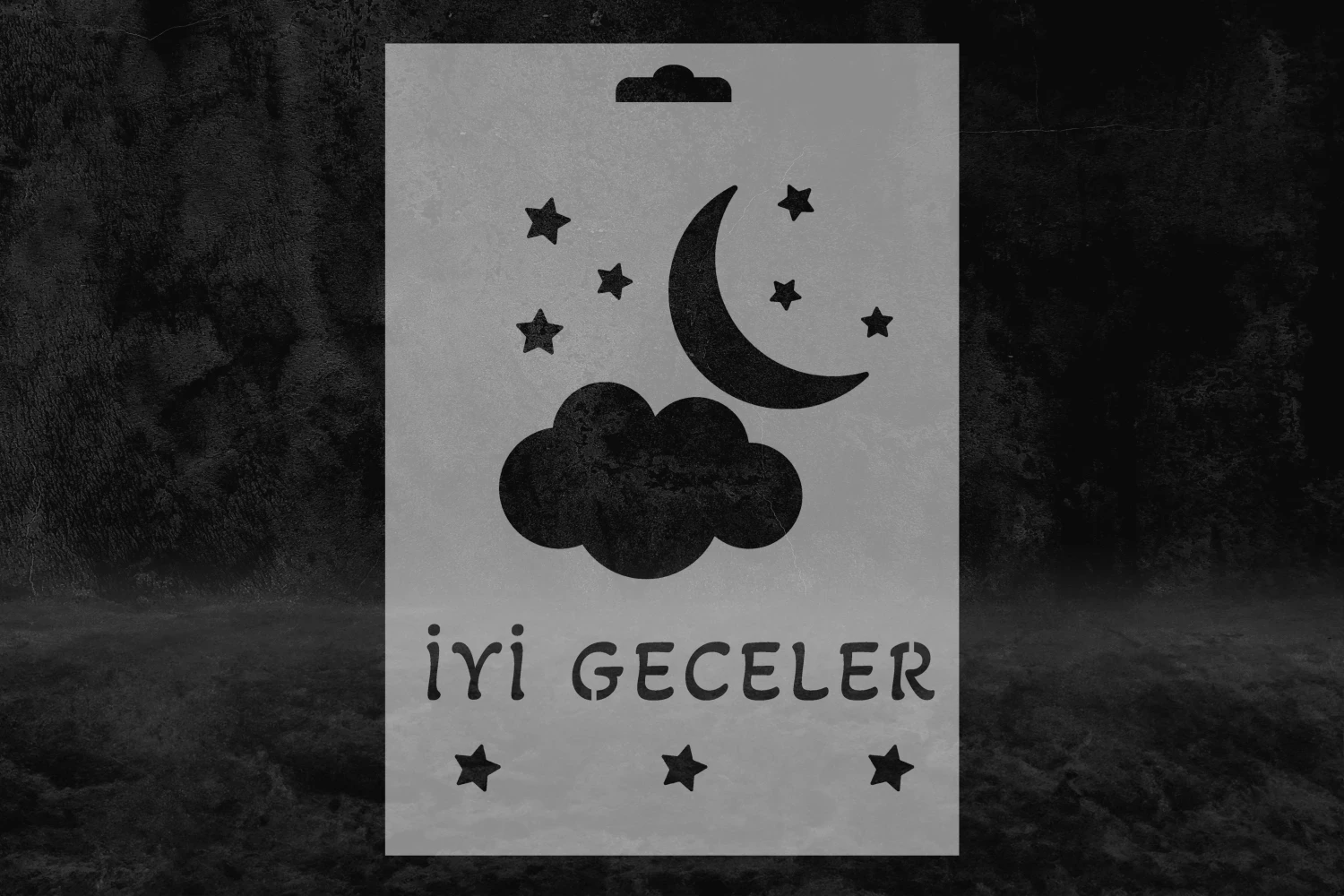 İyi Geceler Ay ve Yıldız Desenli Stencil Kalıbı