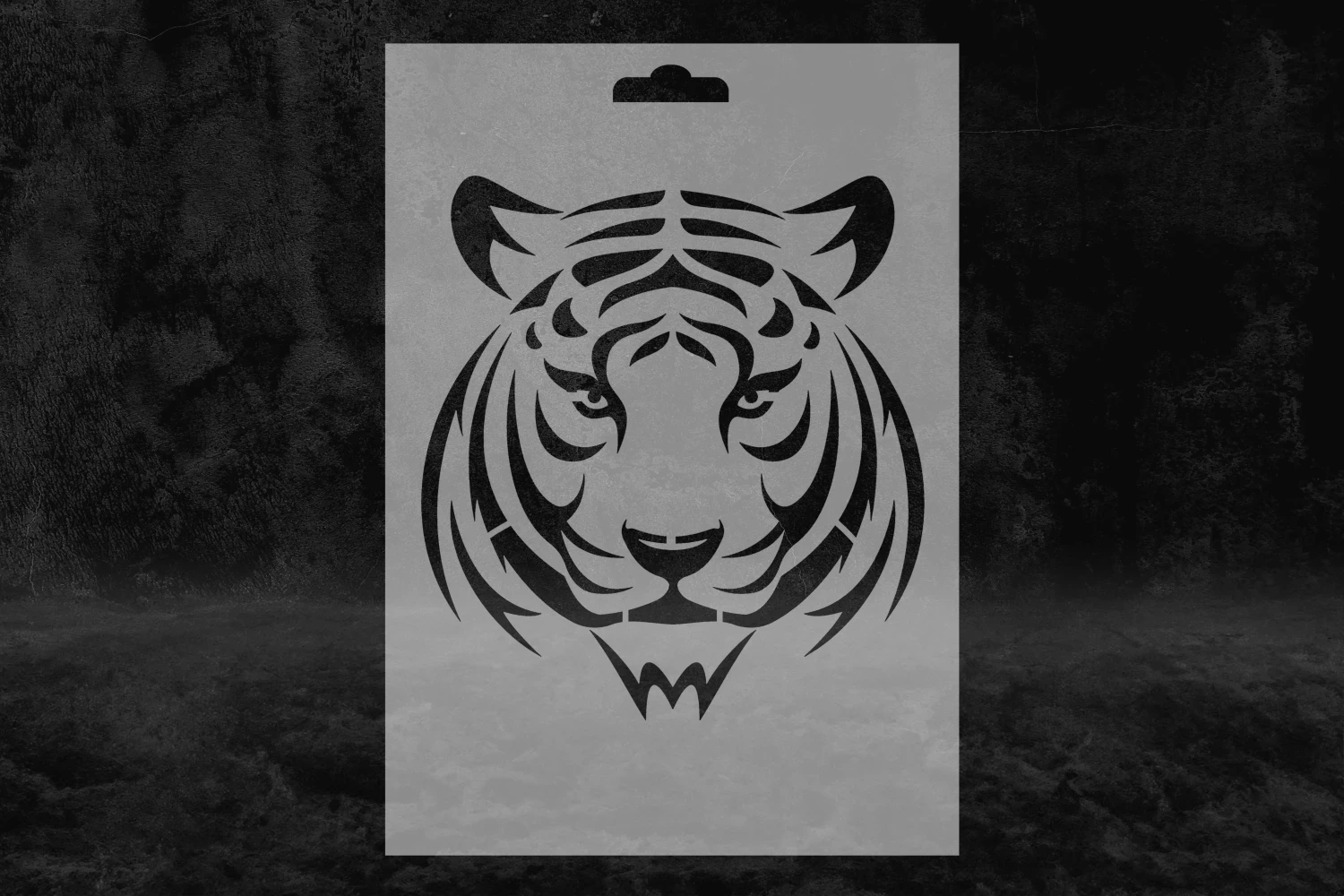 Kaplan Kafası Desenli Stencil Kalıbı, Tek Boyut Kaplan Tasarımı