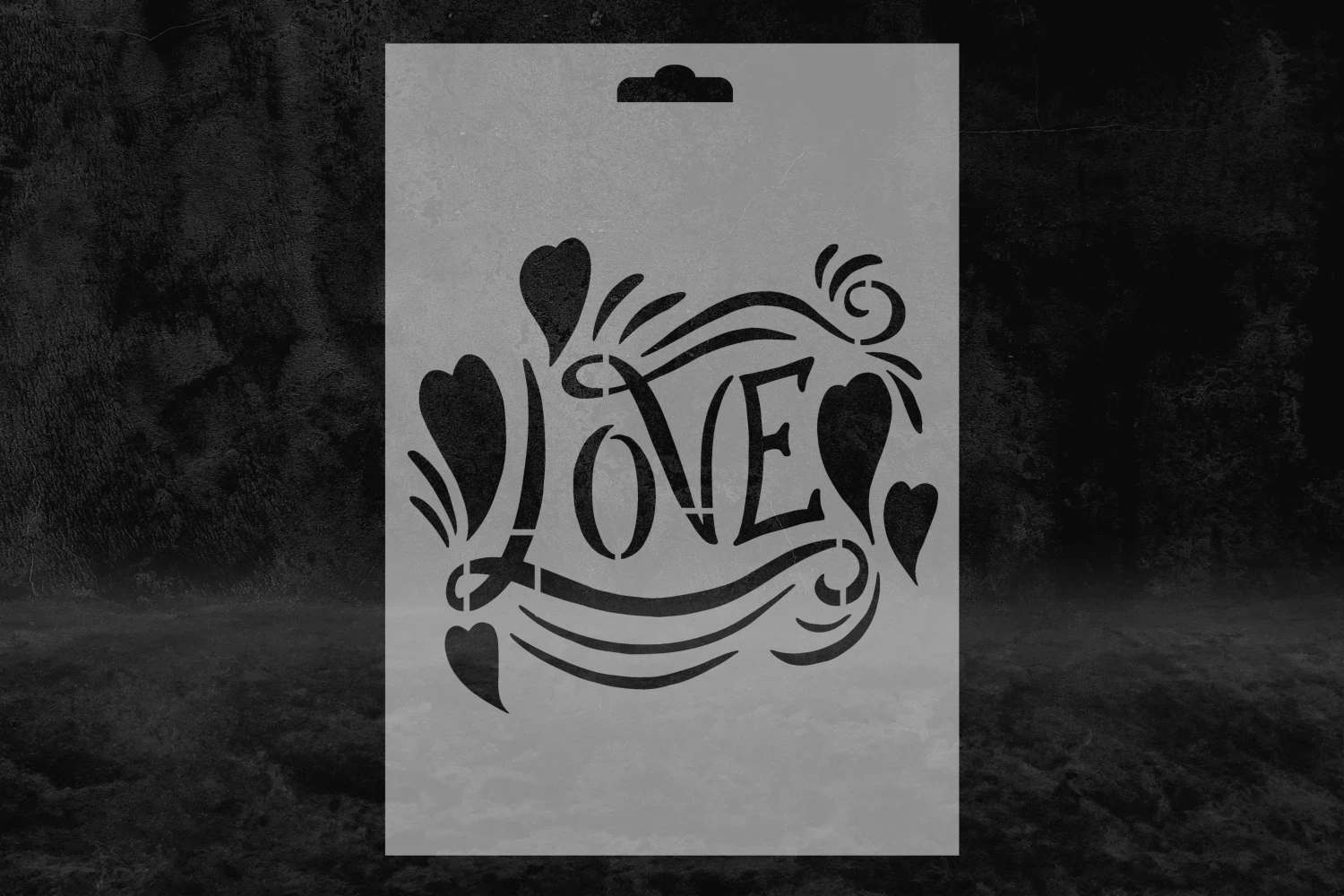 Love Yazılı Kalpli Stencil Kalıbı, Aşk Stencil Kalıbı