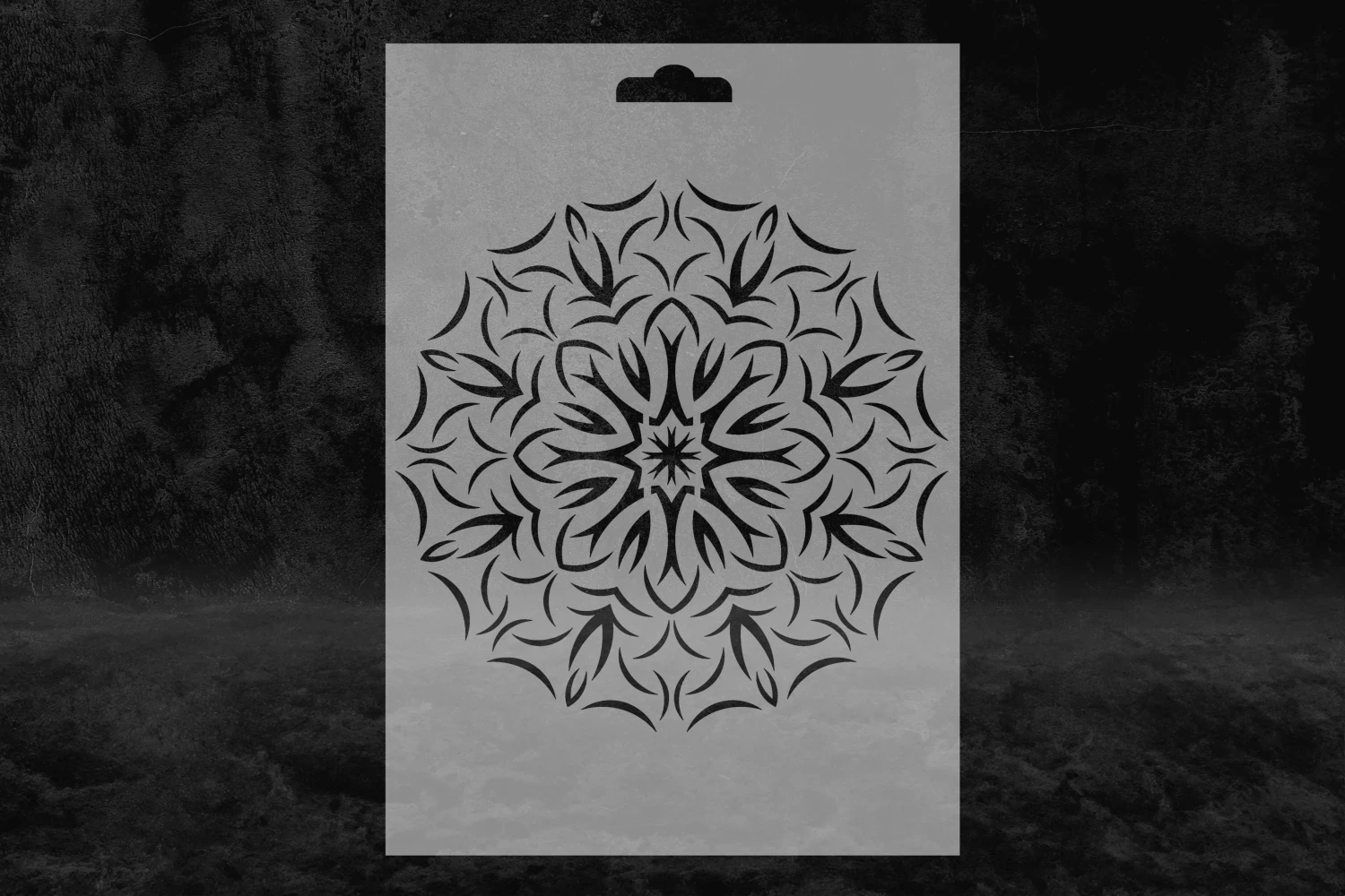 Mandala Desenli Stencil Kalıbı, Dekoratif Daire Stencil