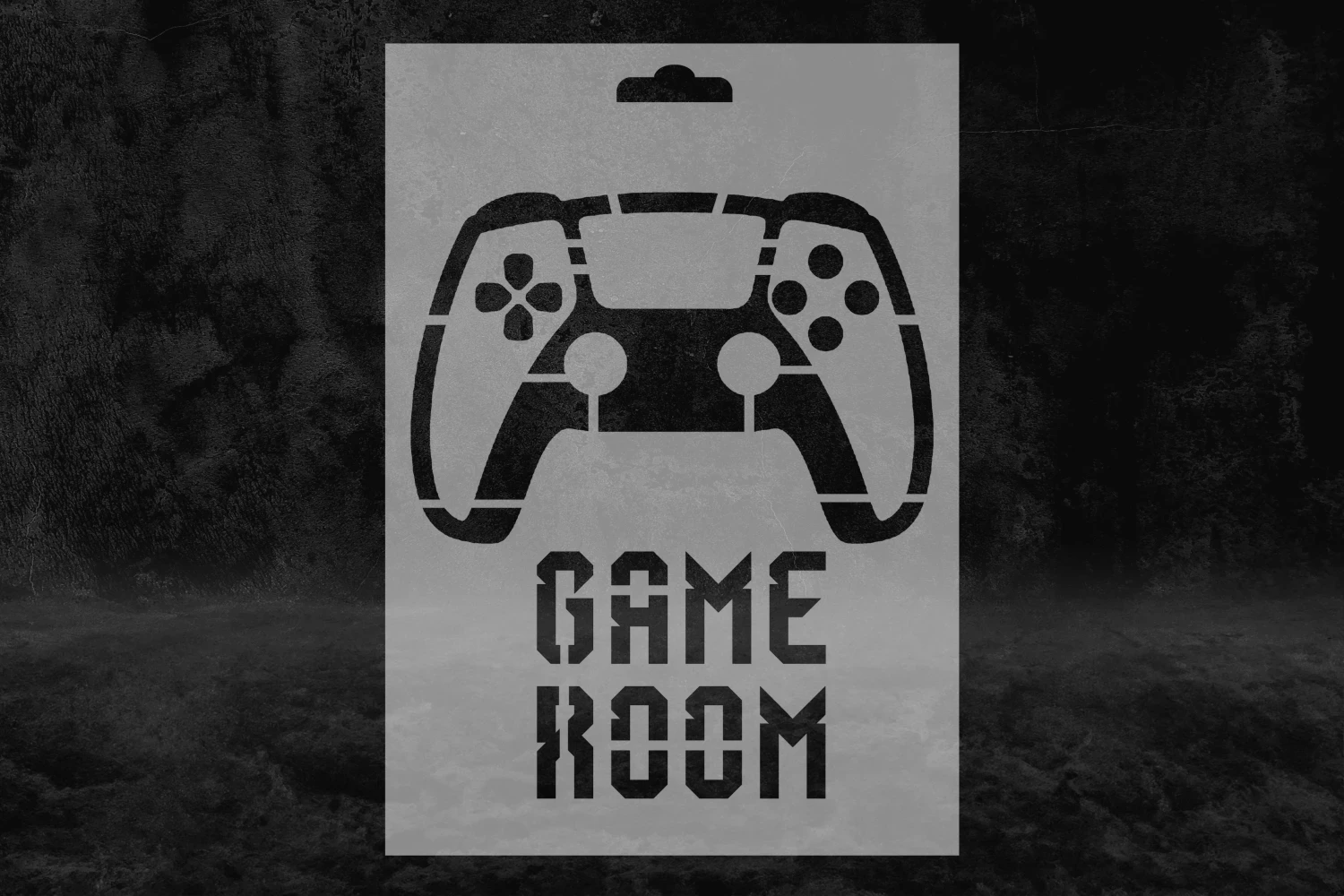 Oyun Konsolu ve Game Room Yazılı Stencil Kalıbı
