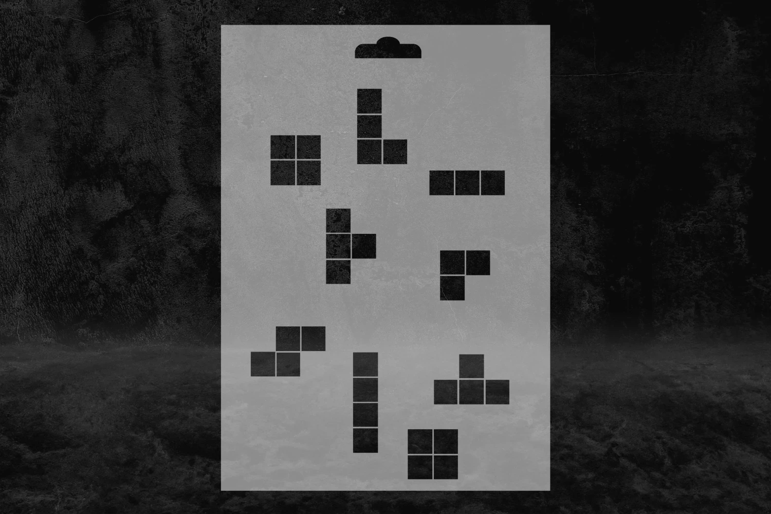 Tetris Tasarımlı Stencil Kalıbı, Blok Stencil