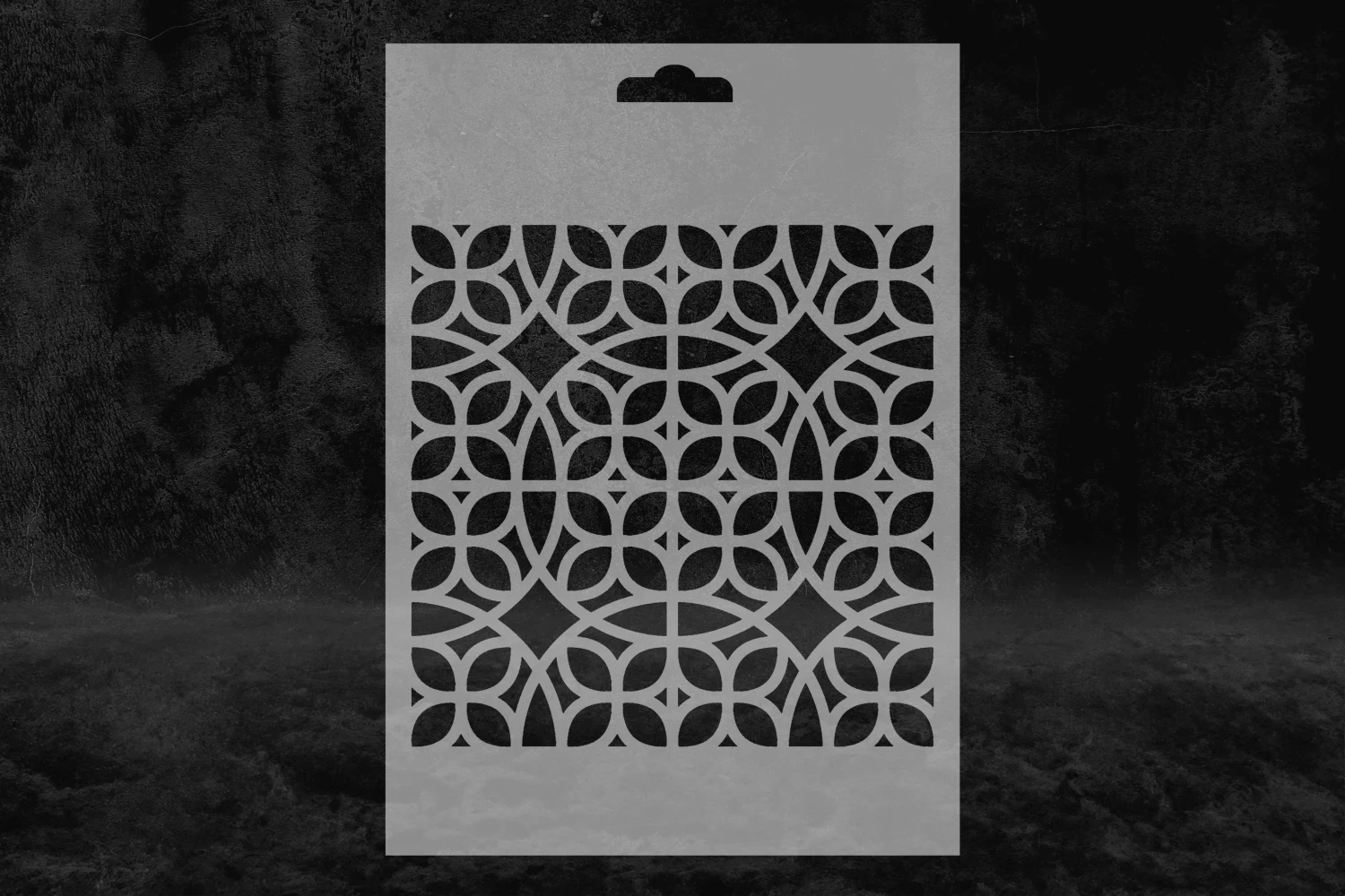 Türk Motifi Desenli Stencil Kalıbı, Yaprak, Daire Stencil