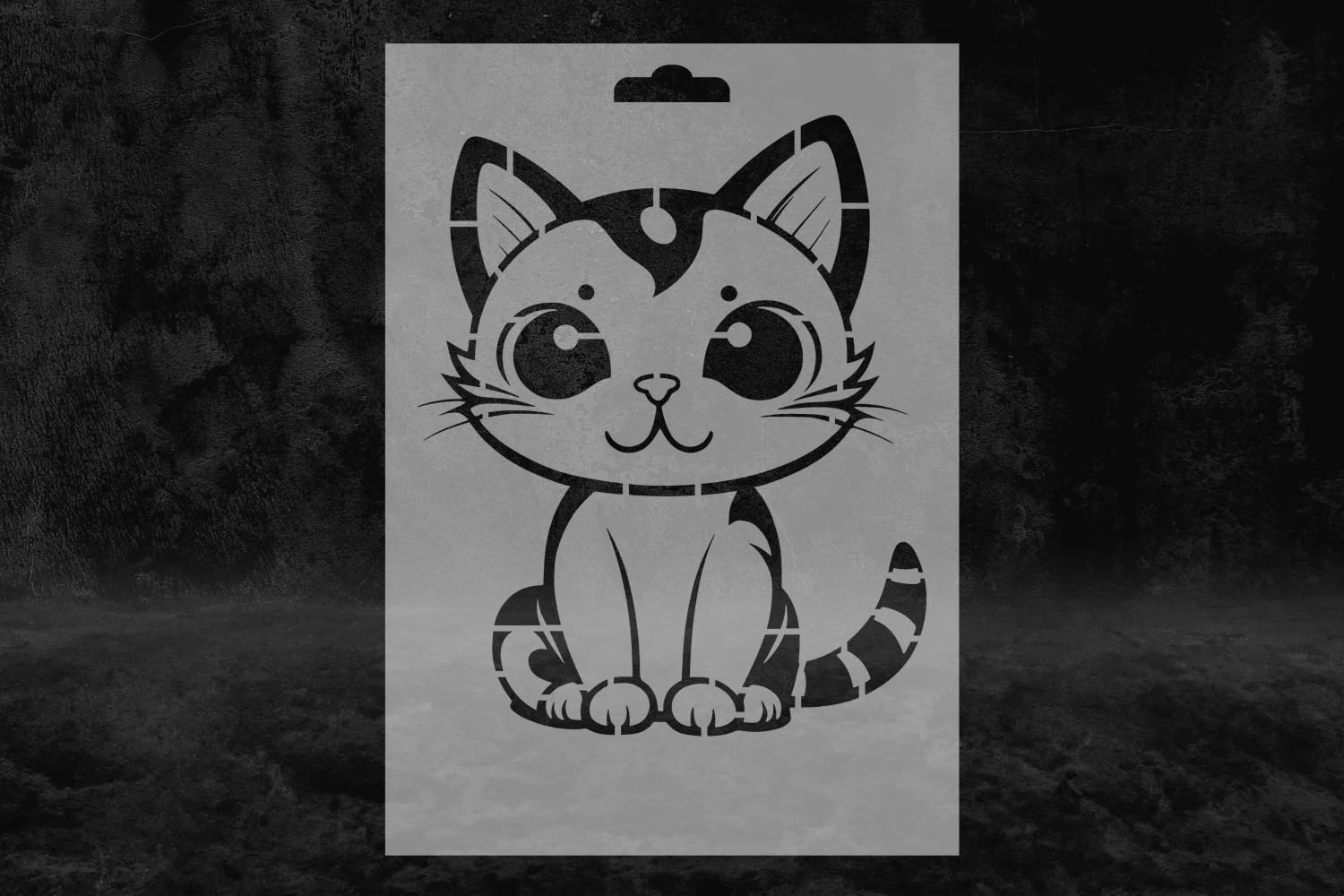 Yavru Kedi Desenli Stencil Kalıbı, Çocuk Stencil Kalıbı