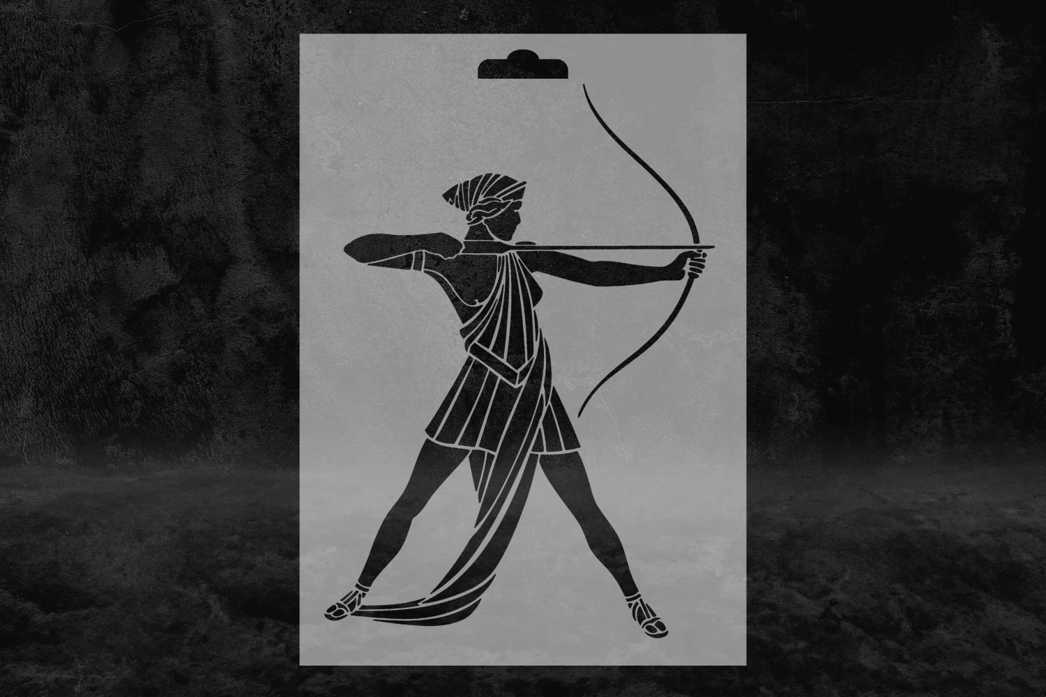 Antik Mısır Savaş Desenli Stencil Kalıbı
