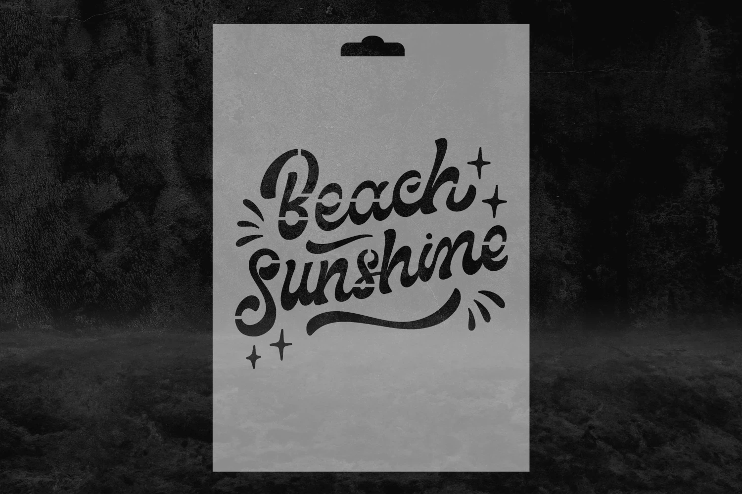 Beach Sunshine Yazılı Yaz Desenli Stencil Kalıbı