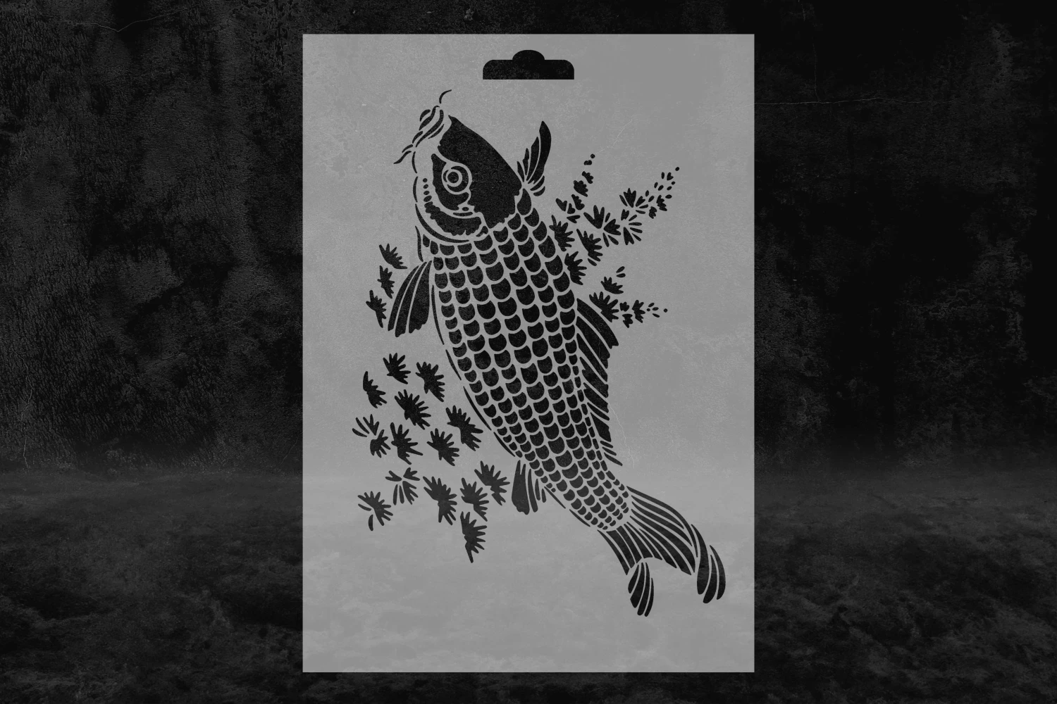 Çin Balığı Motif Desenli Stencil Kalıbı
