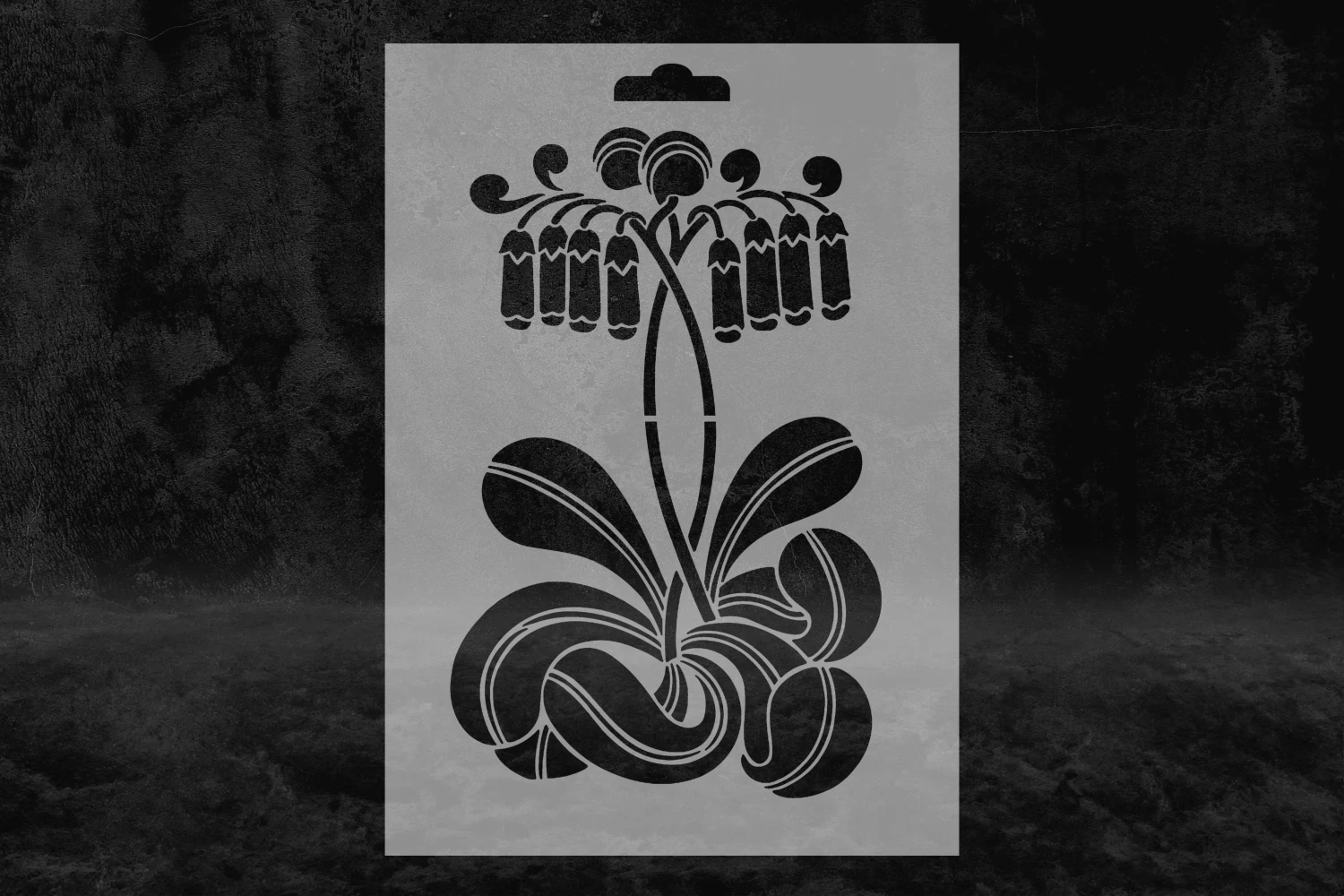 Gotik Bitki Desenli Stencil Kalıbı