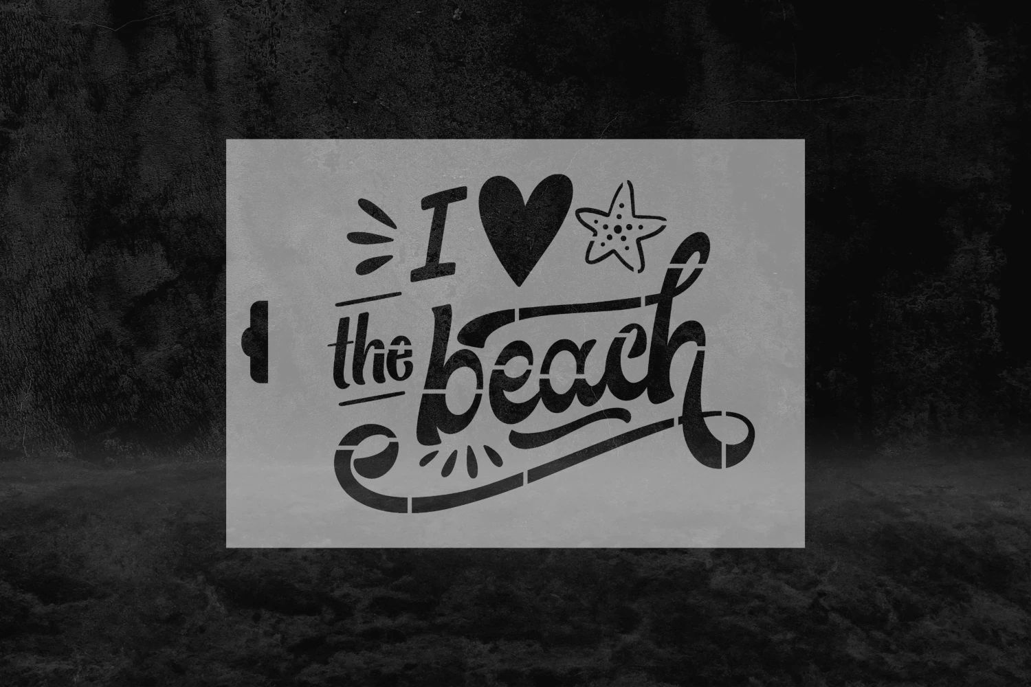 I Love the Beach Yazılı Yaz Desenli Stencil Kalıbı