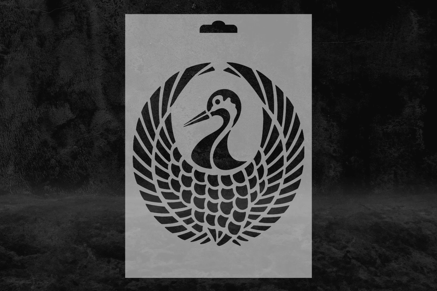 Kanatlarını Açmış Kuğu Motif Desenli Stencil Kalıbı