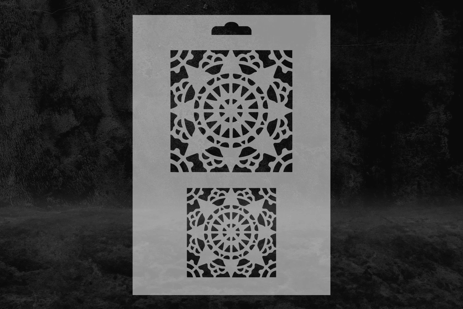 Kare (I) Mandala Desenli Eski Çağ Stencil Kalıbı