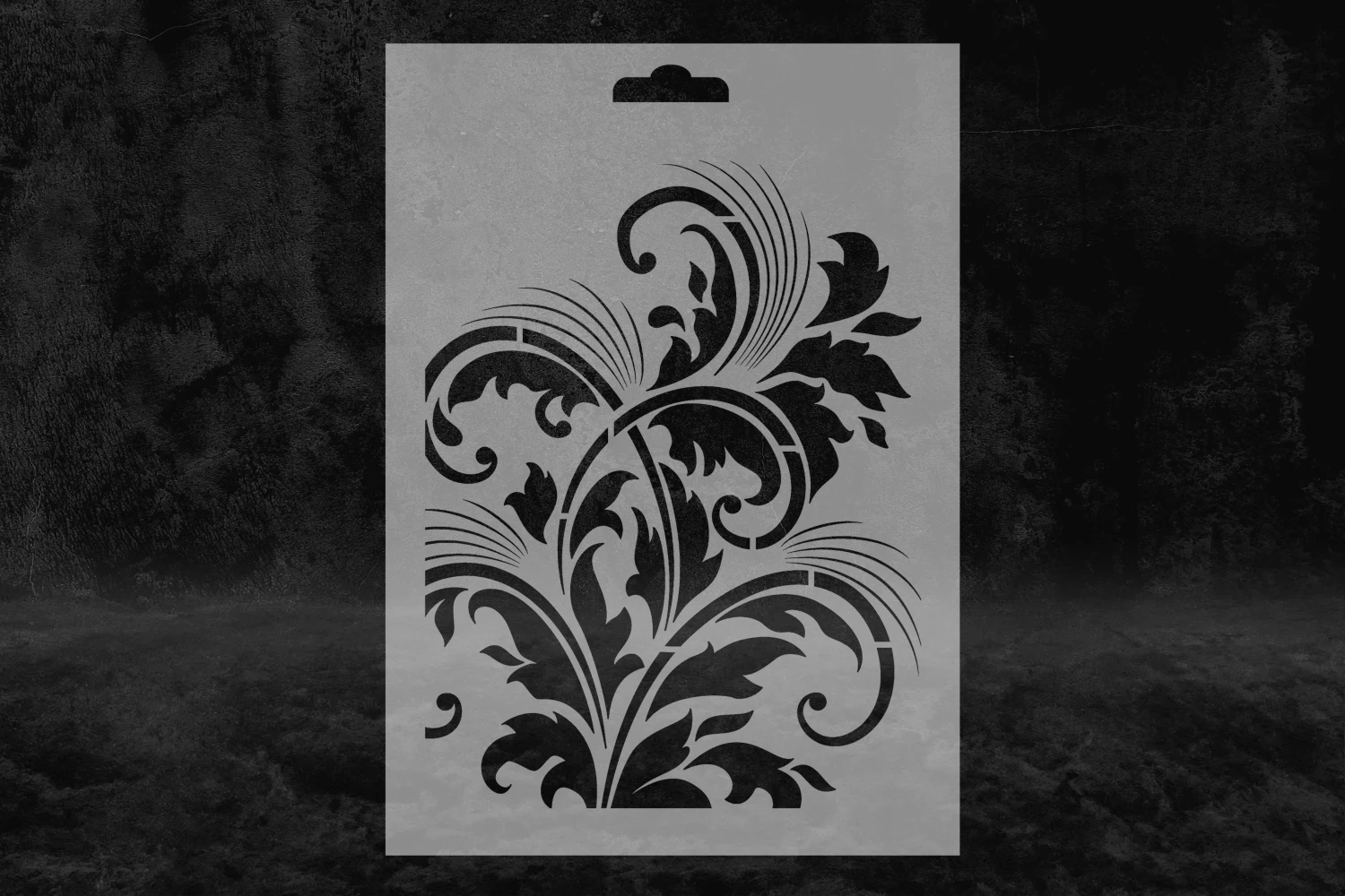 Motif Bitki Desenli Stencil Kalıbı