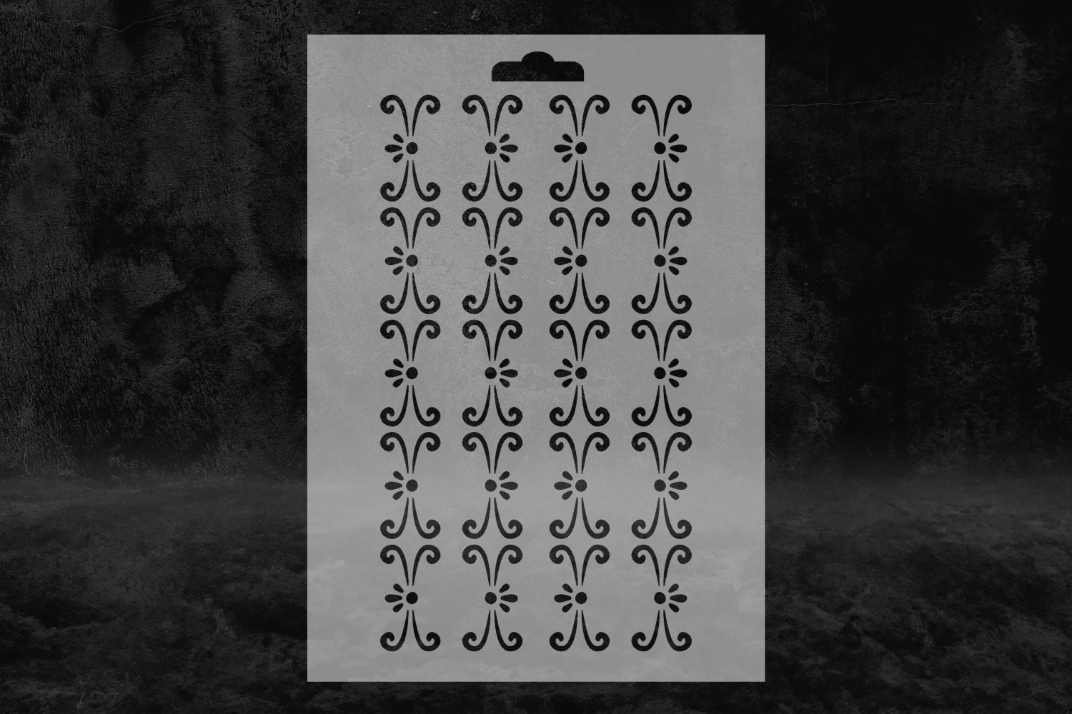 Motif Sütun Art Nouveau Desenli Stencil Kalıbı