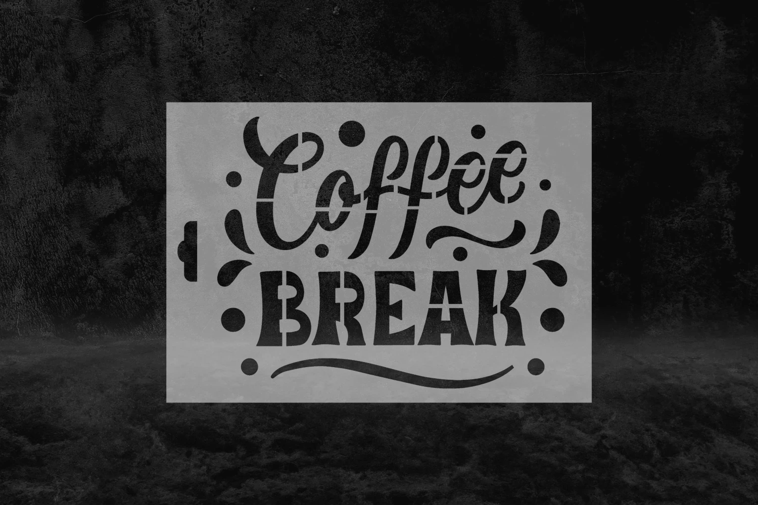 Motivasyon Coffee (V) İngilizce Stencil Kalıbı