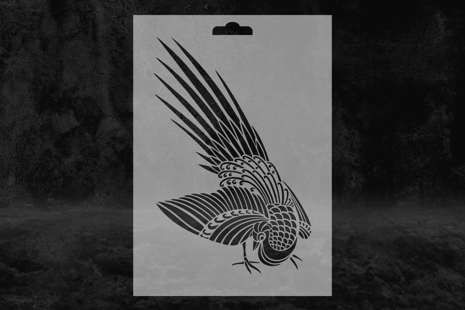 Tavus Kuşu Desenli Stencil Kalıbı
