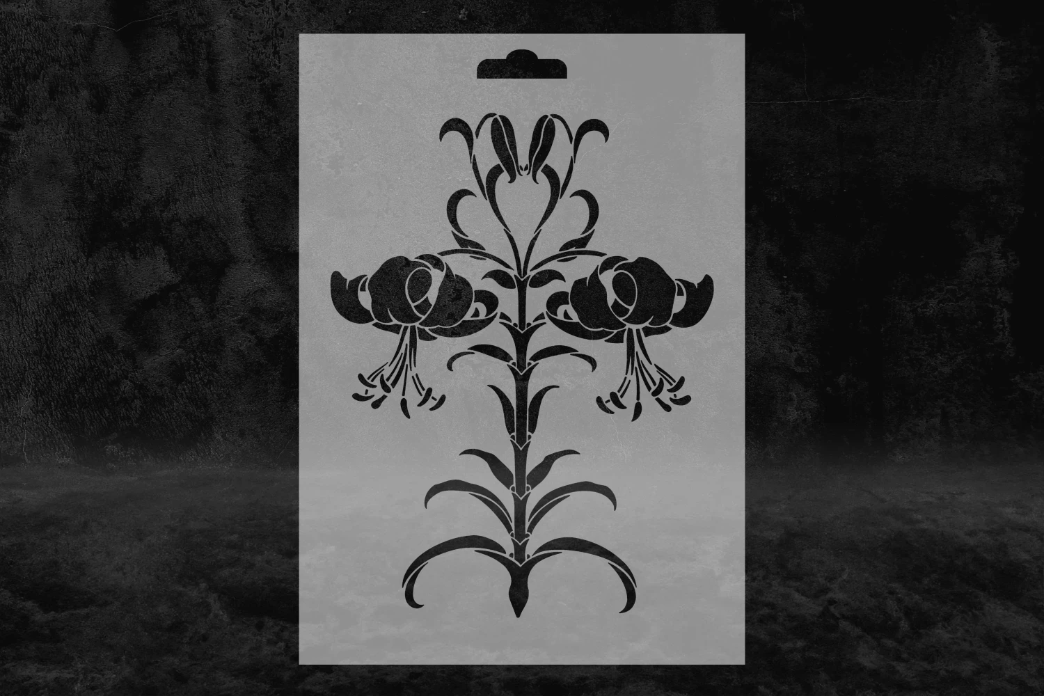 Ters Lale Çiçeği Desenli Stencil Kalıbı