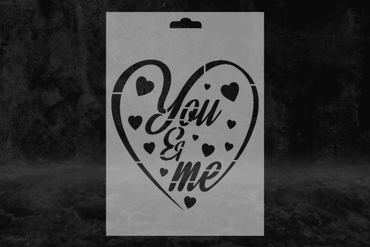 You and Me Kalp Desenli Stencil Kalıbı