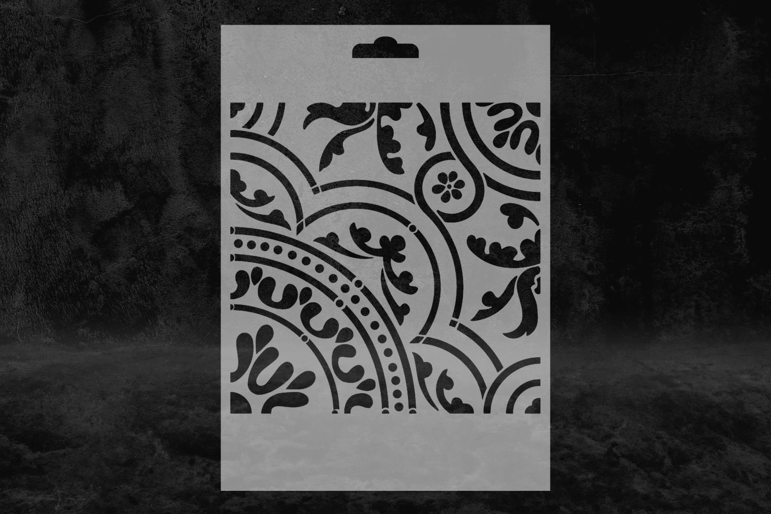 Eskitme Desenli Gotik Stencil Kalıbı