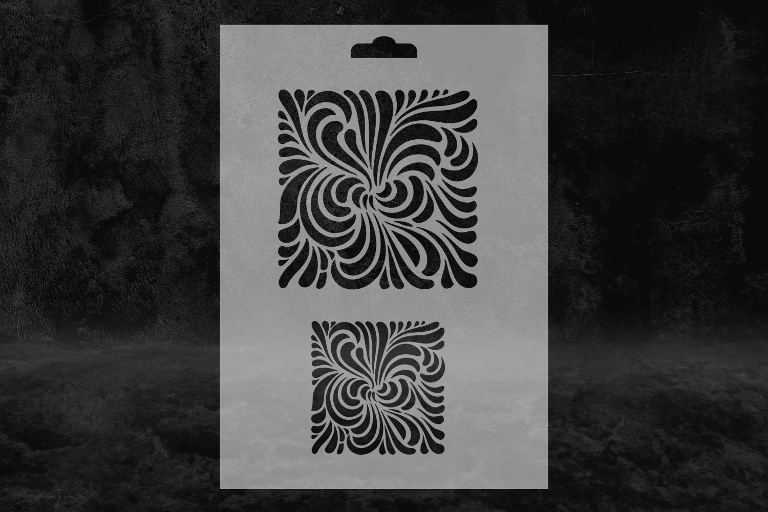 Kare (IV) Dalga Desenli Motif Stencil Kalıbı