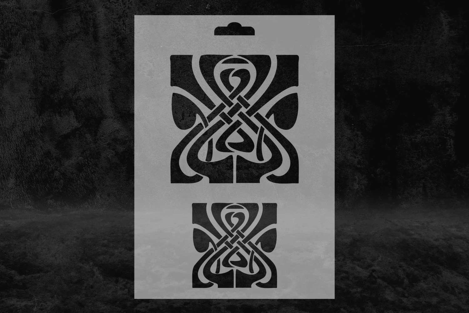 Kare (V) Kaotik Desenli Motif Stencil Kalıbı