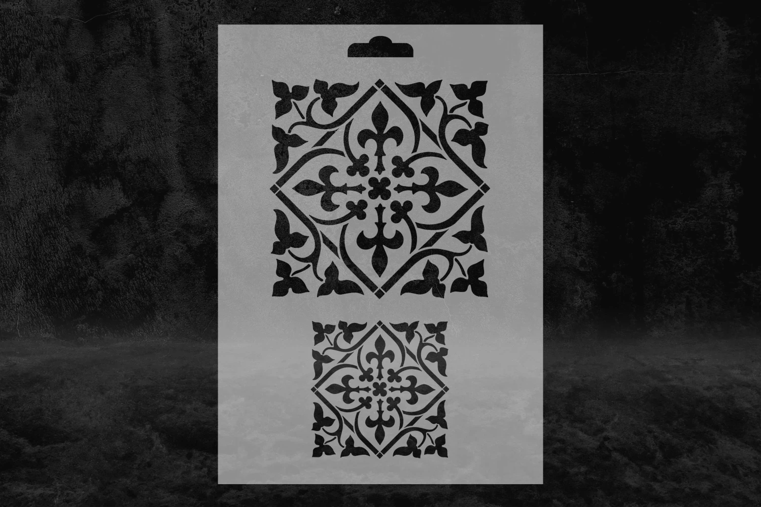 Kare (VII) 2 Boy Eskitme Desenli Motif Stencil Kalıbı