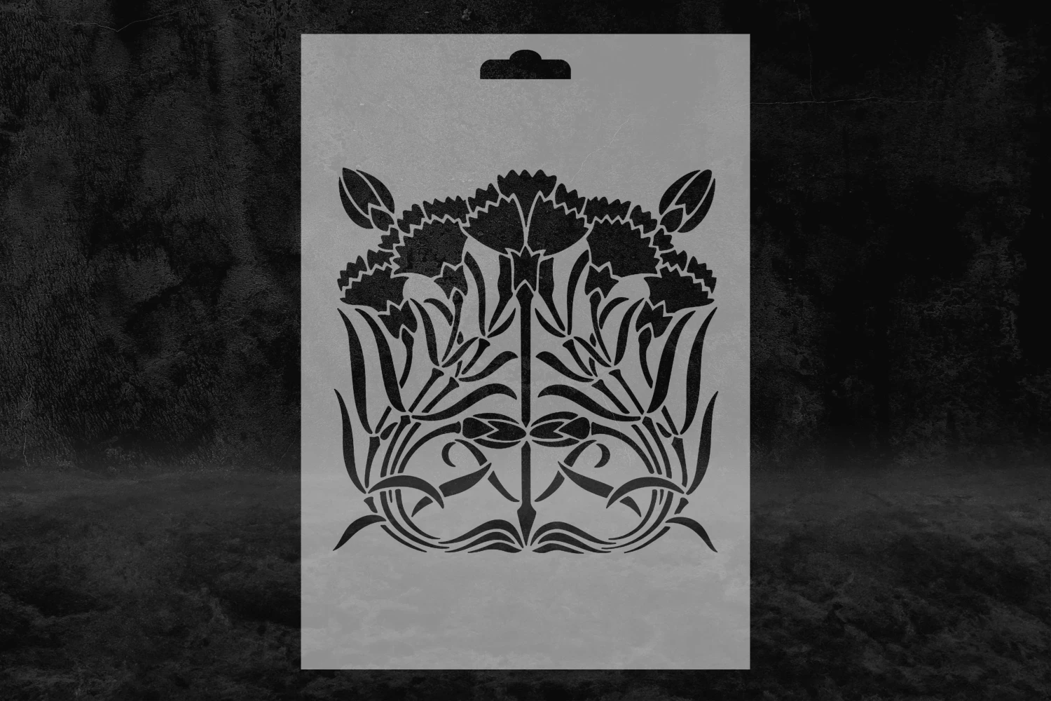 Özel Tasarım Kadife Çiçeği Desenli Stencil Kalıbı