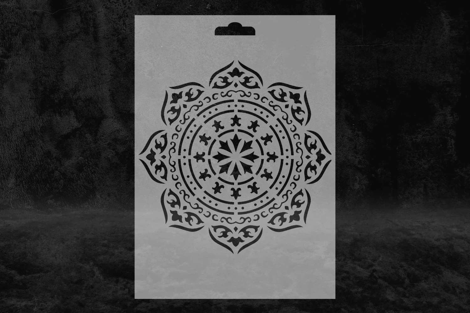 Daire (VI) Mandala Desenli Motif Stencil Kalıbı