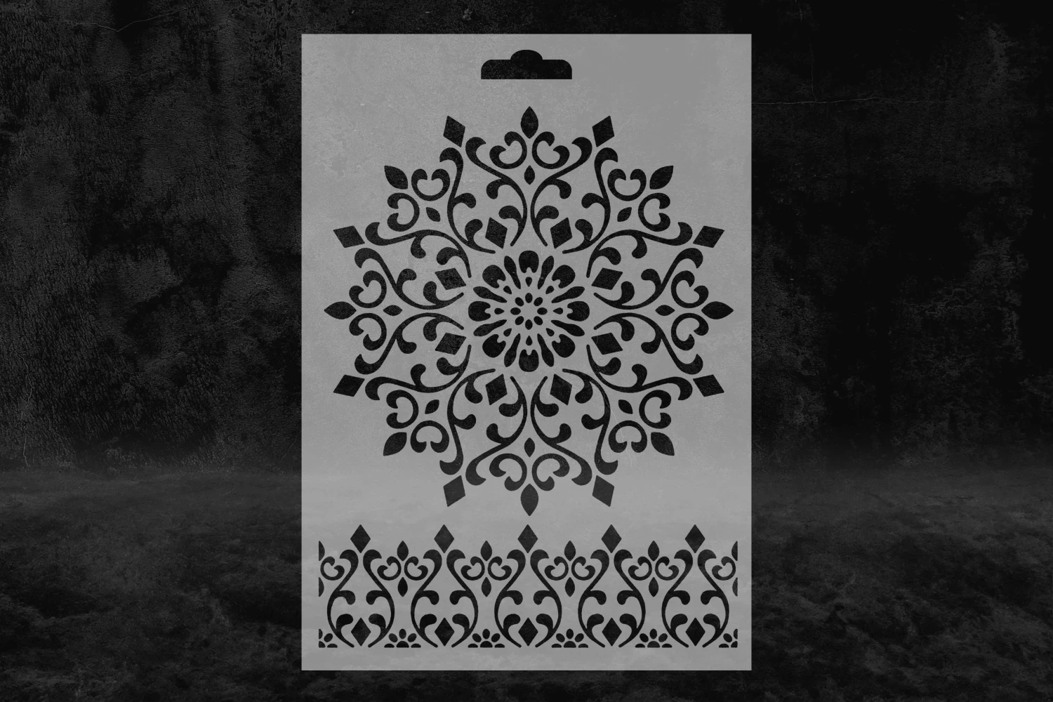 Mandala and Flat Shape Pattern Stencil Pattern